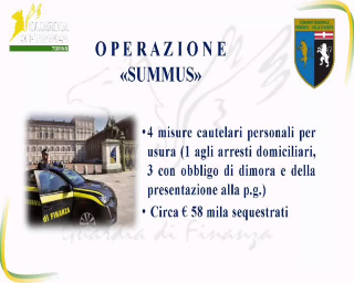 Usura, 4 misure cautelari e 58 mila euro sequestrati